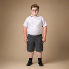 Pack of 2 Grey Plus Size Adjustable Waist Cargo Shorts | Zip & Clip