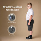 Pack of 2 Grey Plus Size Adjustable Waist Cargo Shorts | Zip & Clip