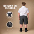 Grey Plus Size Adjustable Waist Cargo Shorts | Zip & Clip