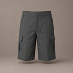 Grey Plus Size Adjustable Waist Cargo Shorts | Zip & Clip