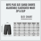 Grey Plus Size Adjustable Waist Cargo Shorts | Zip & Clip
