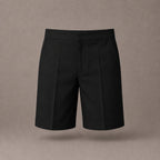 Black Half Elastic Pull Up Boys School Shorts