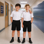 Pack of 2 Black Pull-On School Shorts – Full Elasticated Waist