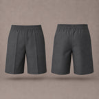 Pack of 2 Grey Plus Size Pull-On School Shorts – Full Elasticated Waist