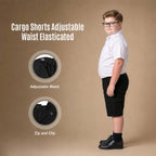 Black Plus Size Adjustable Waist Cargo Shorts | Zip & Clip