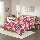 Scott Printed Duvet Cover Set red