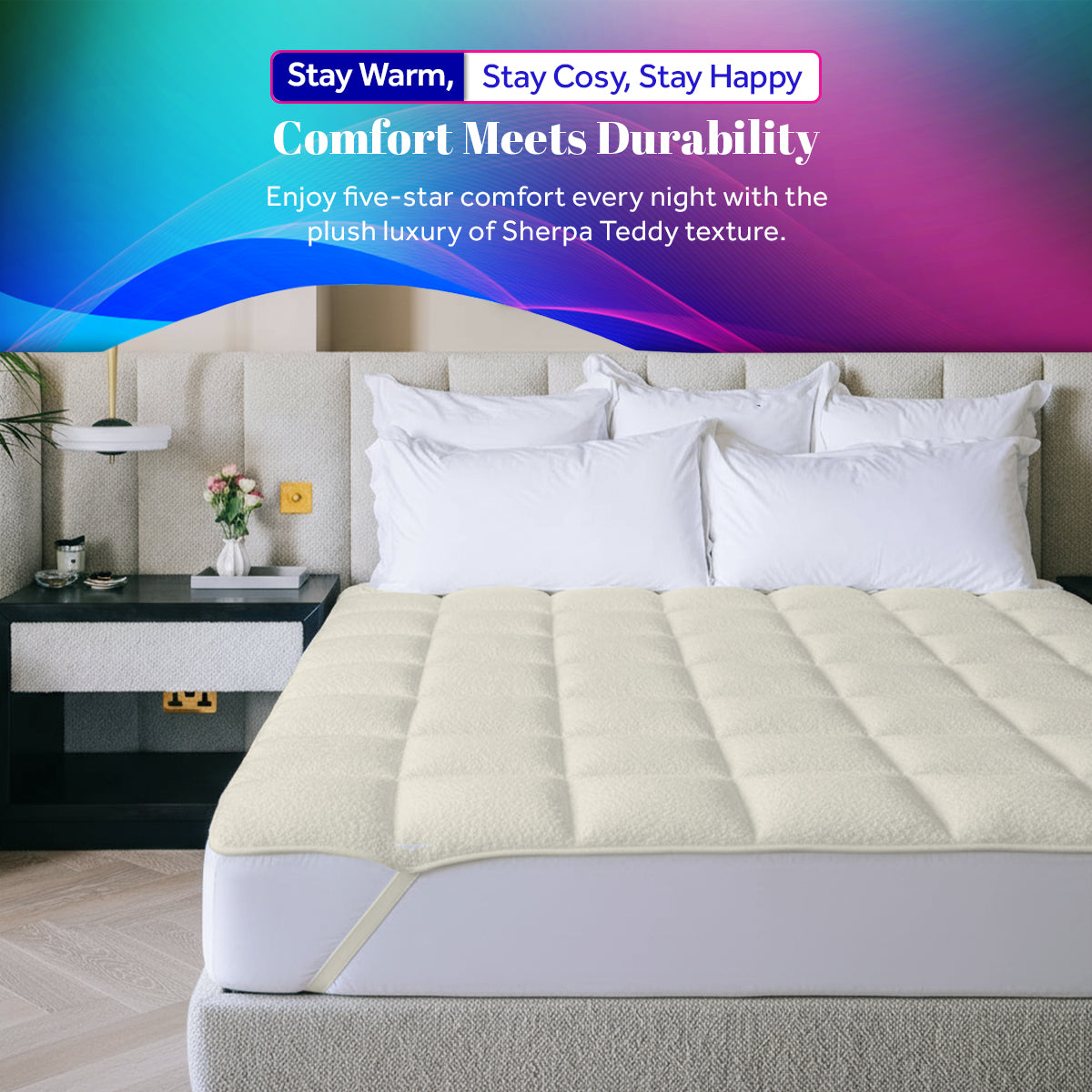 Sherpa Teddy Mattress Topper Enhancer