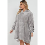 Silver Sherpa Fleece Oversized Blanket Hoodie