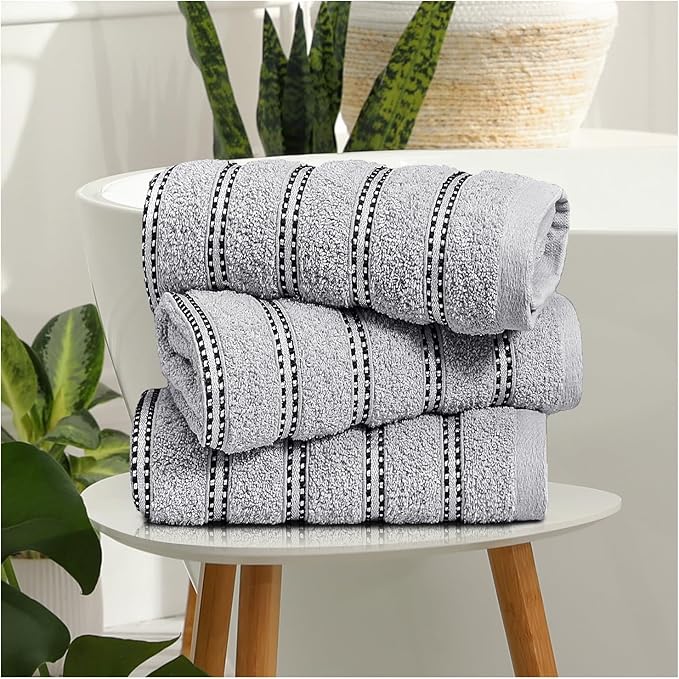 100% Cotton Bromley Stripe Towels | 8 Colours | 600 GSM