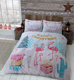 Flamingo Christmas Duvet Cover Set