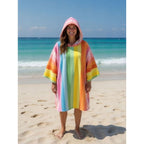 Sweet Stripe Multi Sand Free Adult Poncho Towel