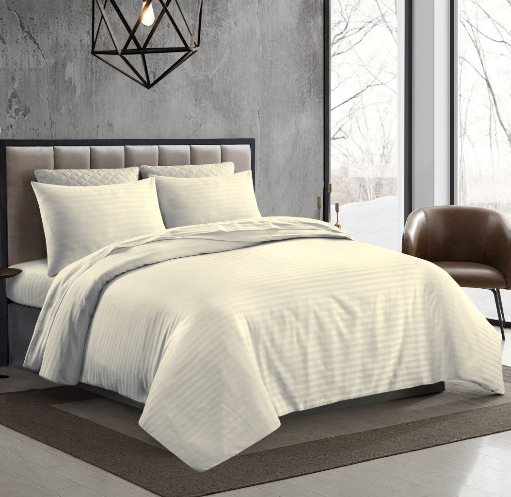 250TC Egyptian Cotton Satin Stripe Duvet Cover Sets | 7 Colours