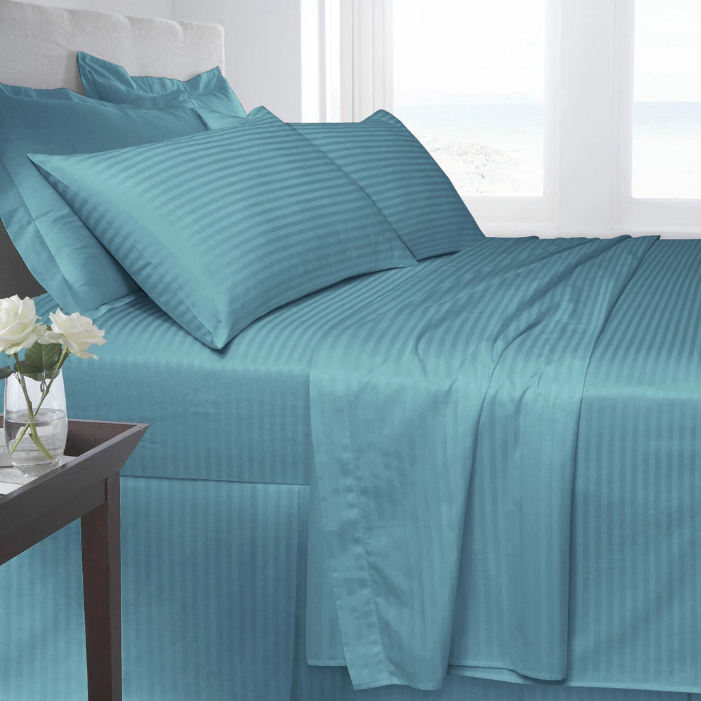 250TC Egyptian Cotton Satin Stripe Flat Sheet | 7 Colours