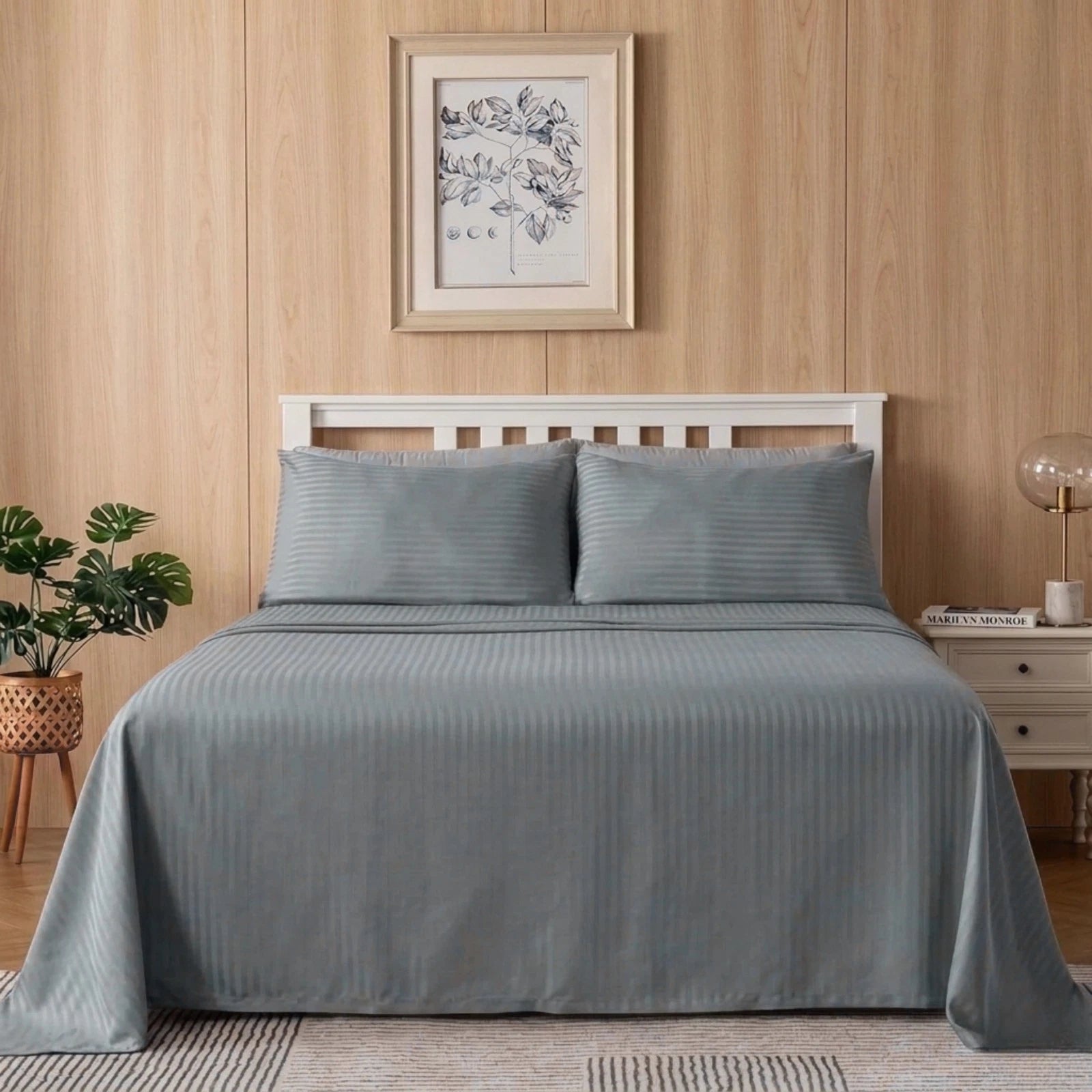 250TC Egyptian Cotton Satin Stripe Flat Sheet | 7 Colours