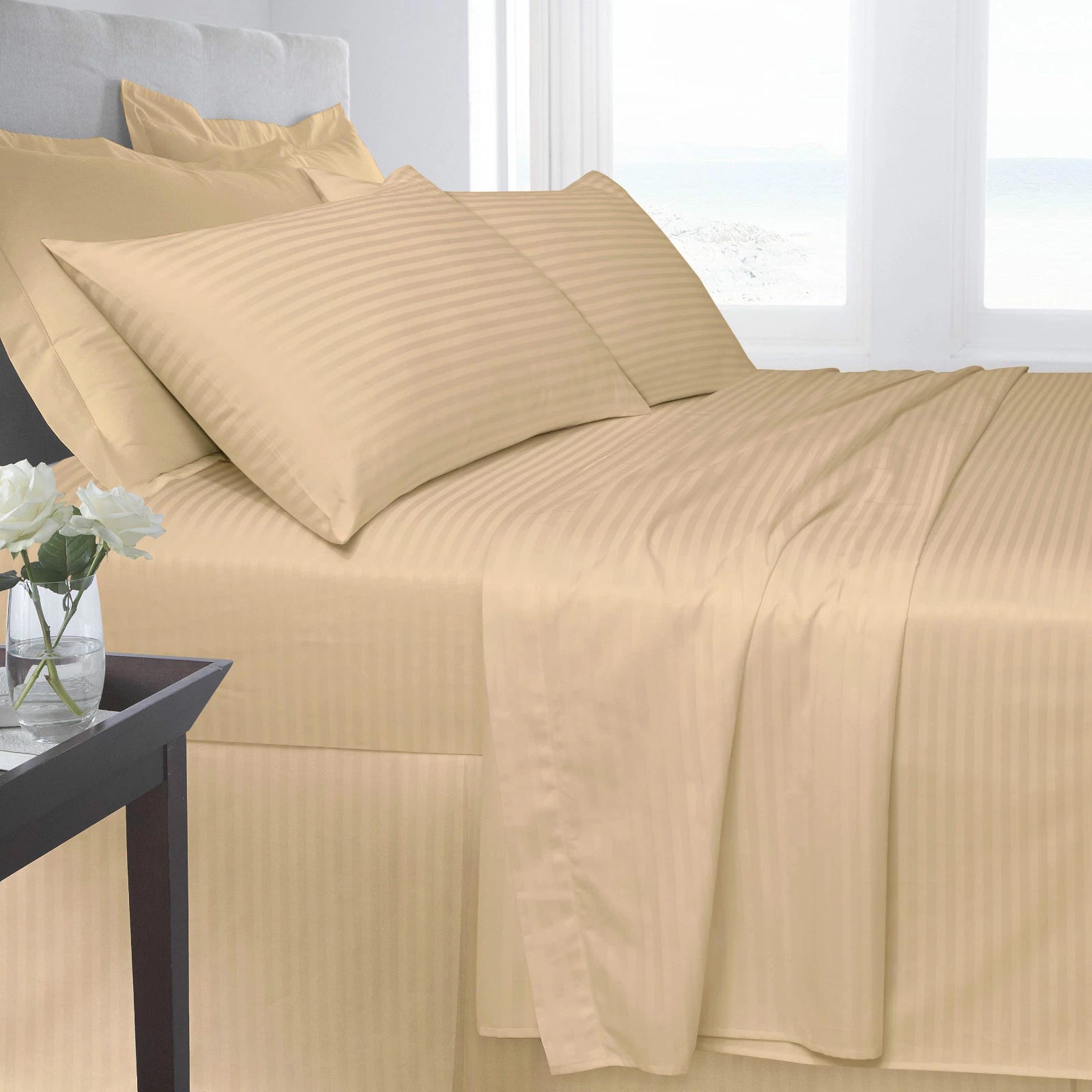 250TC Egyptian Cotton Satin Stripe Oxford Pillow Cases | Pack of 4 | 7 Colours