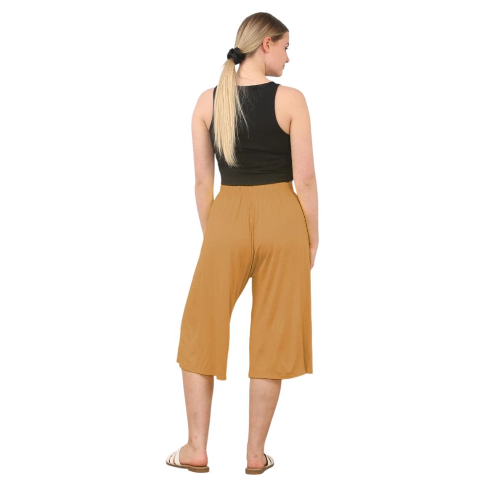 Plain Elastic Waist Culottes Cropped Shorts | 11 Colours