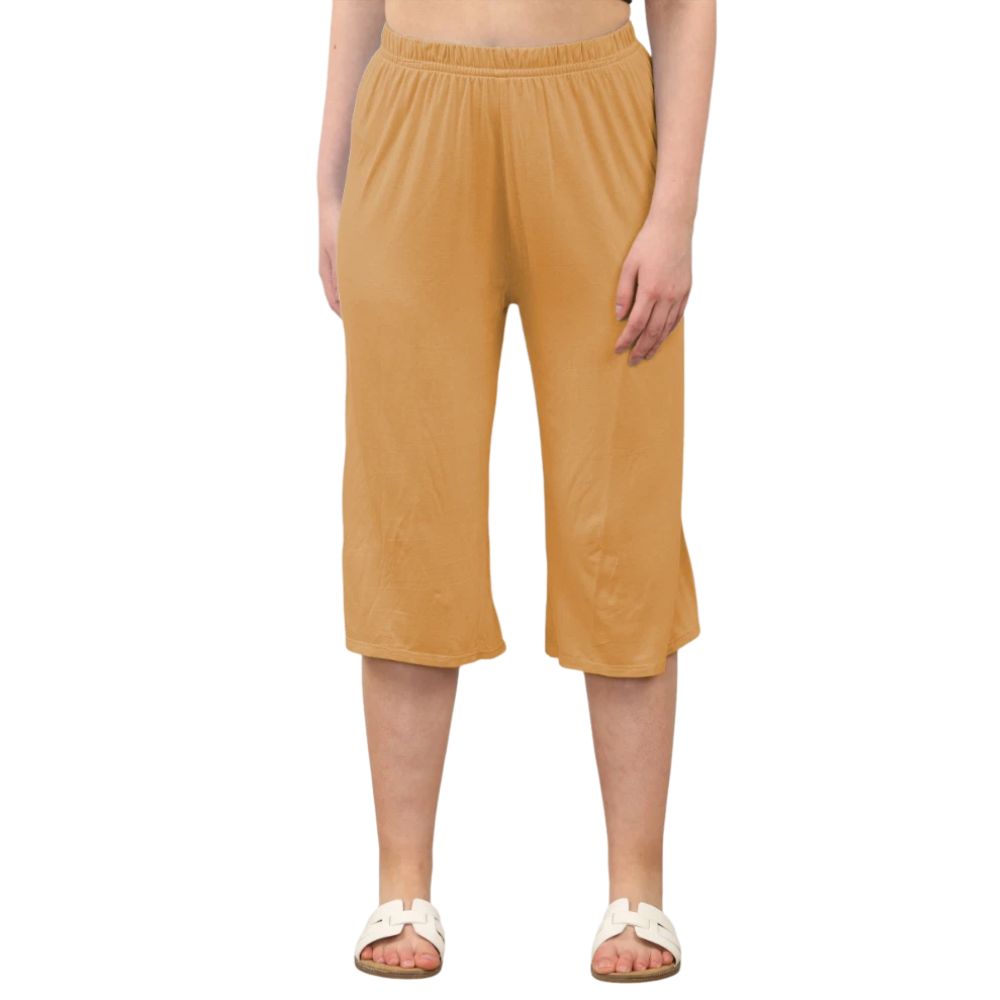Plain Elastic Waist Culottes Cropped Shorts | 11 Colours