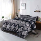 tanya printed duvet cover set black