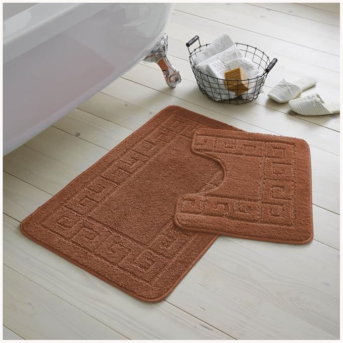 Greek Non-Slip Bath Mat Set  | 23 Colours Available