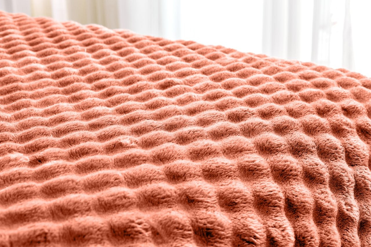 Bubble Jacquard Fleece Throws | 6 Colours