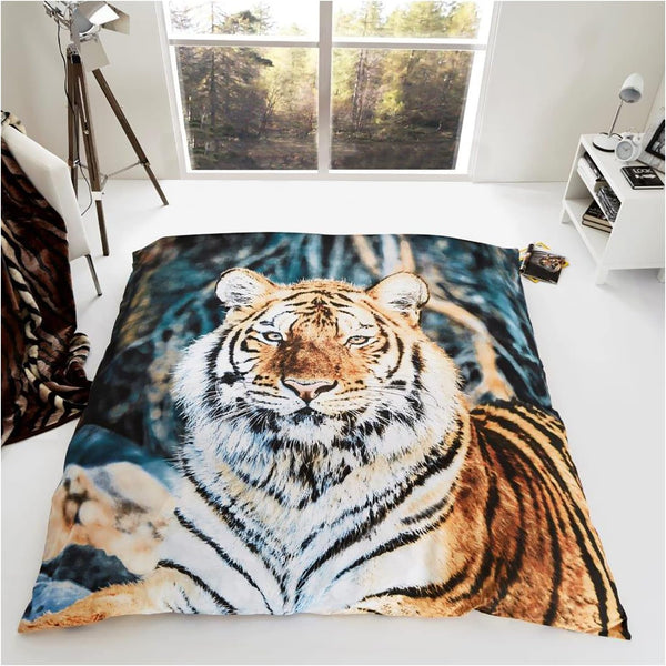 3D Tiger Printed Animal Throws