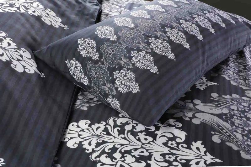 tanya printed duvet cover set black