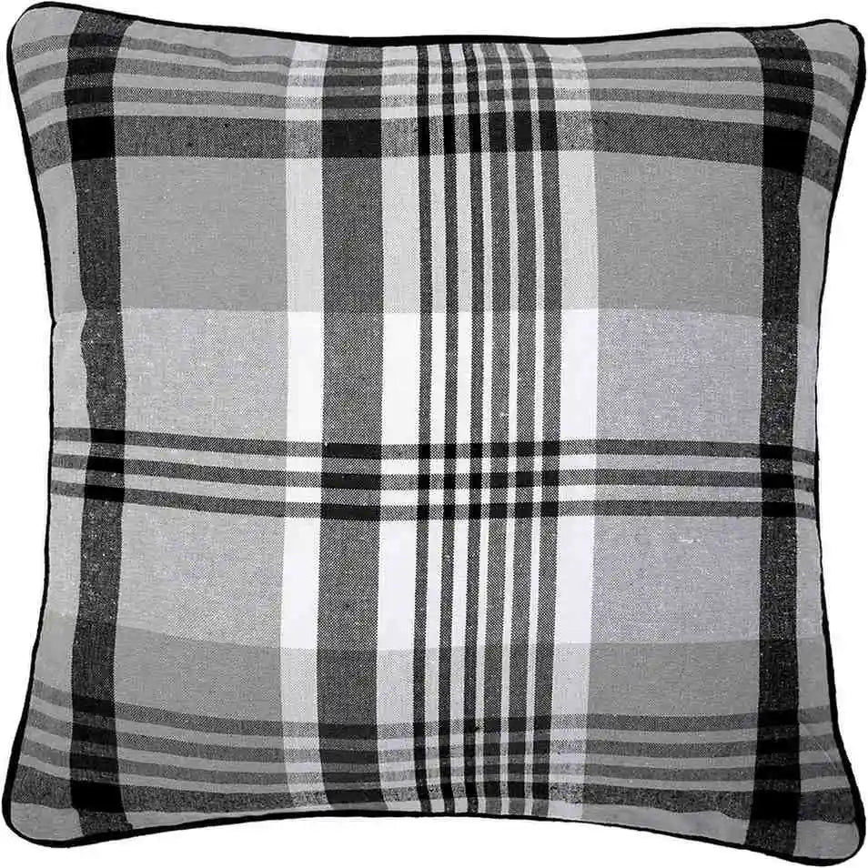 black tartan check cushion cover