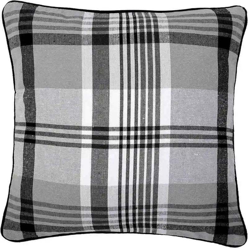 black tartan check cushion cover