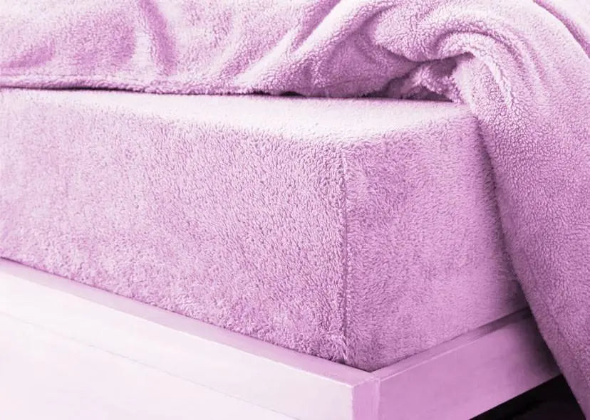 teddy fleece fitted sheet pink