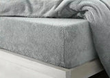 teddy fleece fitted sheet silver