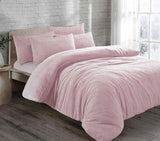 teddy fleece duvet cover set pink