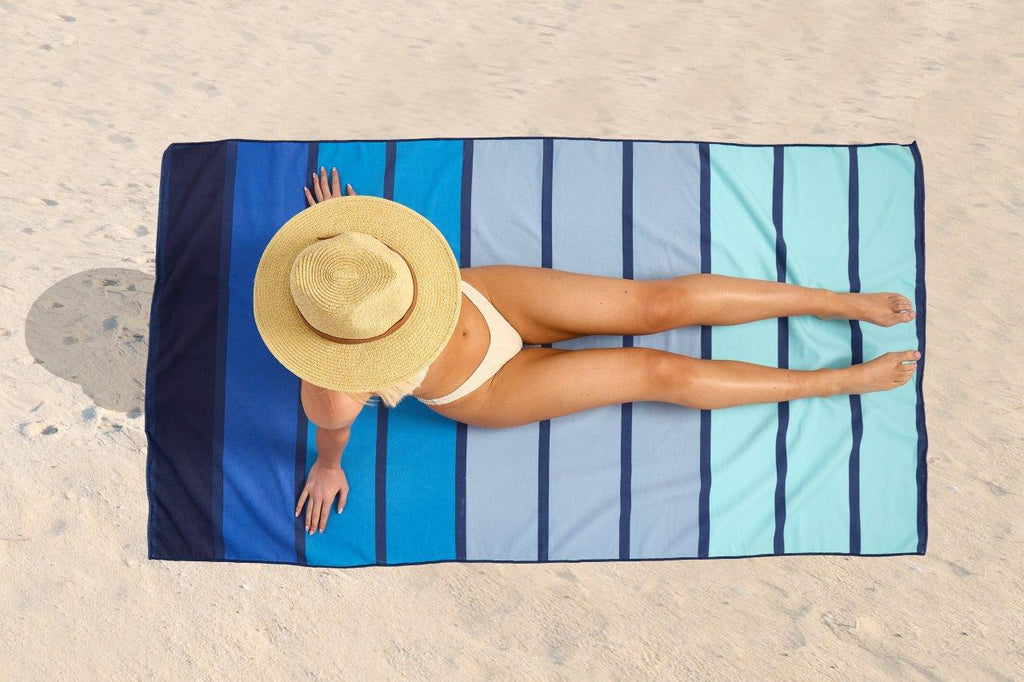 Timberly Stripe Blue Sand Free Beach Towel | 180CM × 100CM