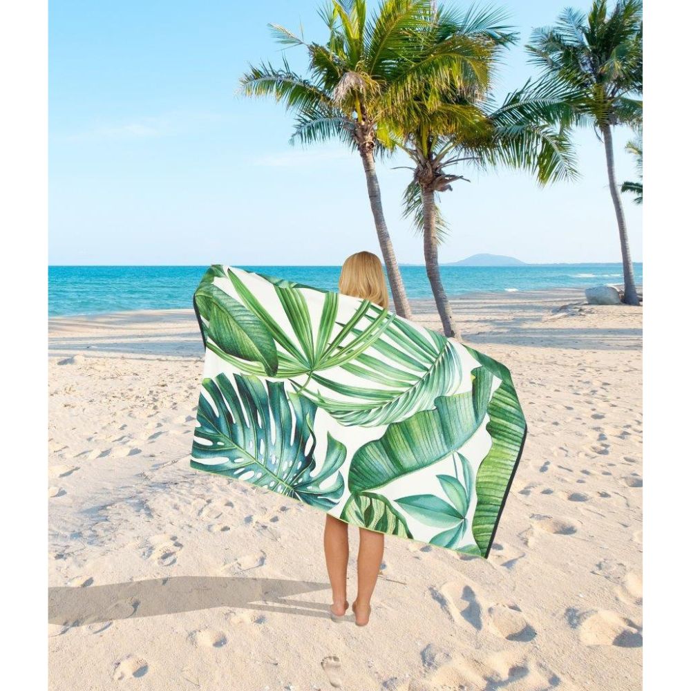 Tropical Leaf Forest Sand Free Beach Towel | 180CM × 100CM