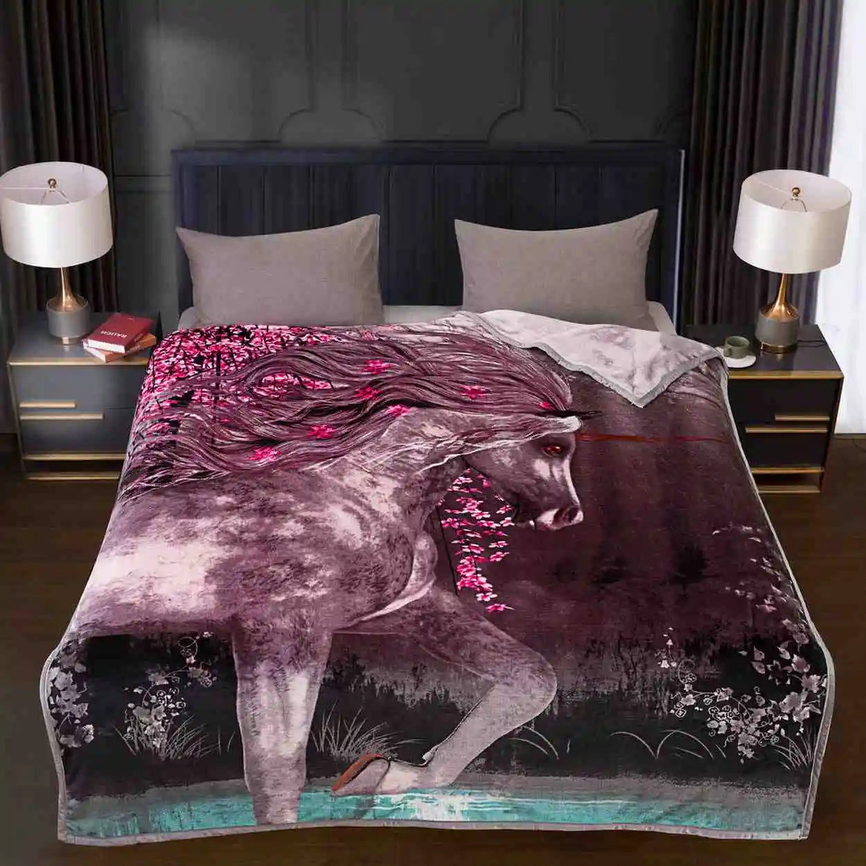 unicorn mink throw