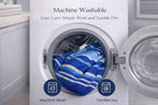 Vega Blue Printed Complete Set | Duvet Cover + Fitted Sheet + Pillowcases