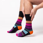 Men’s Vibrant Vision Stripe Gentle Grip Cotton Rich Socks