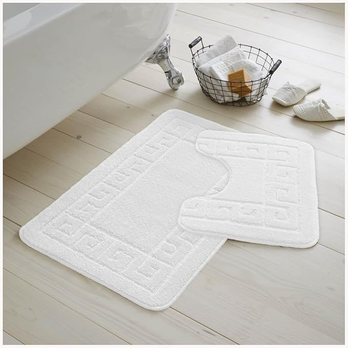 Greek Non-Slip Bath Mat Set  | 23 Colours Available