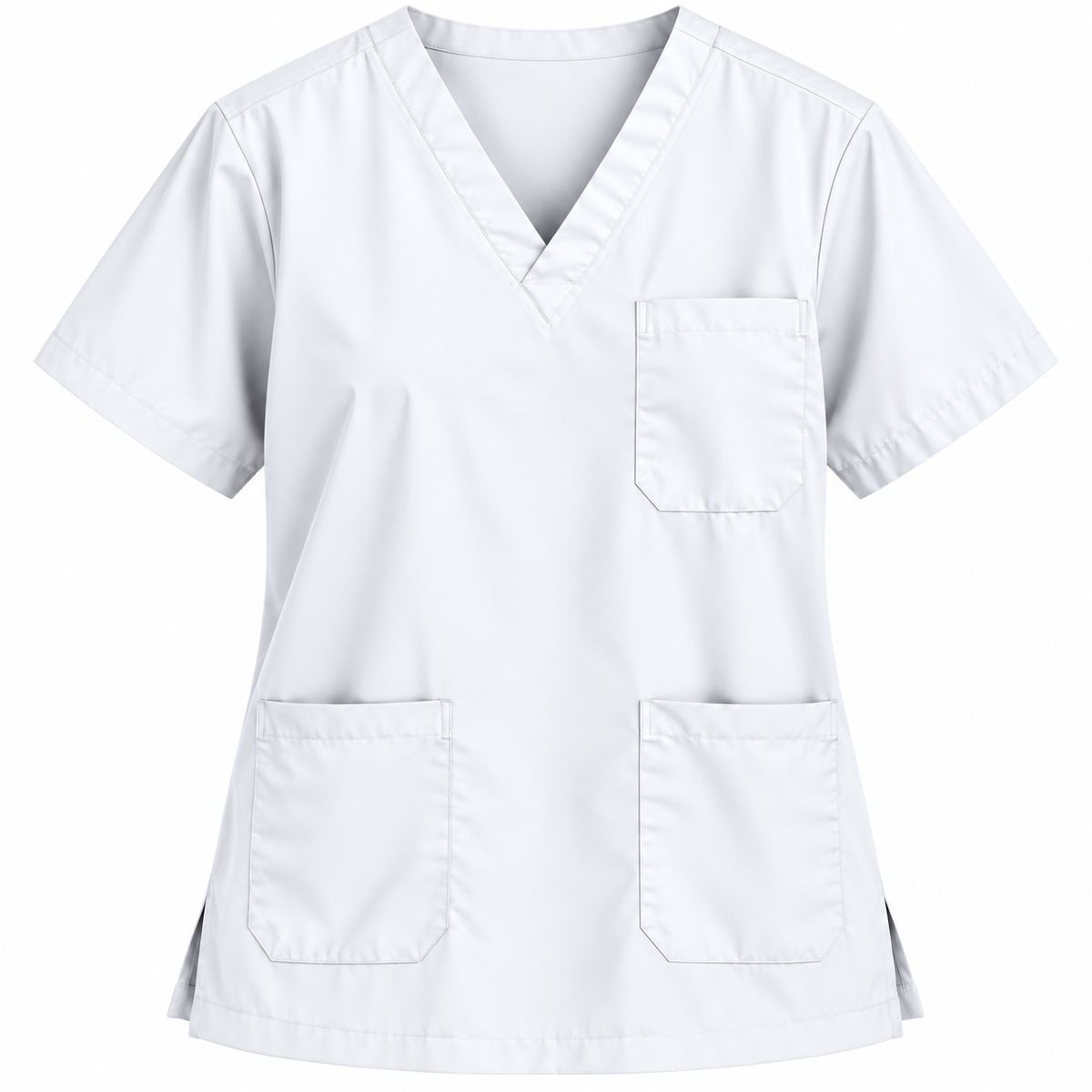 White men's V-neck medical scrub top
