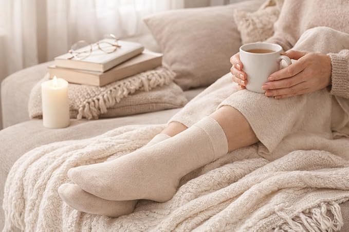 Off White & Browns Women’s Diabetic Socks | Size 4 - 7