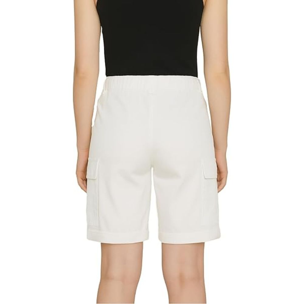 Ladies Cargo Shorts Pull On Turned Hem