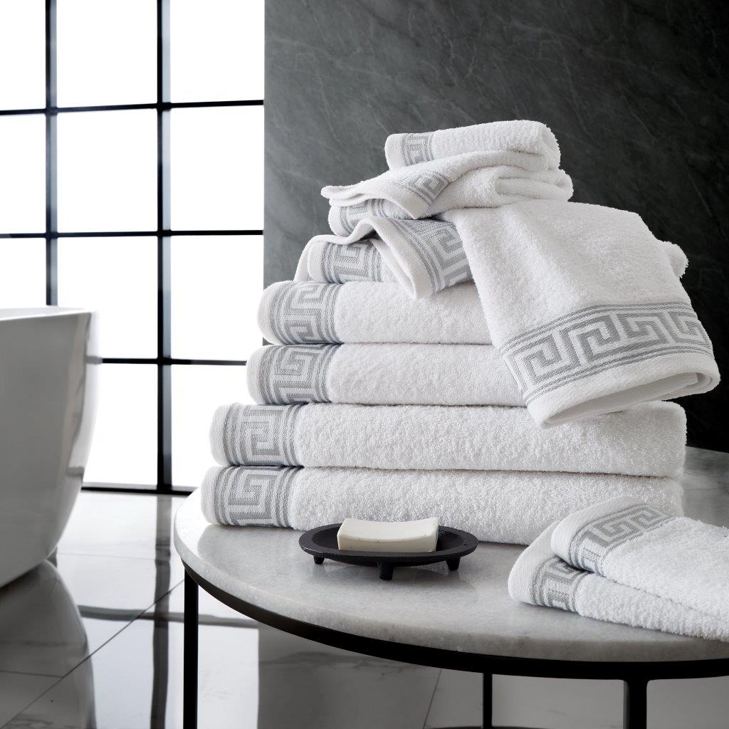 8 Pieces Greek Embroided Towel Bale Set  | 7 Colours | 500 GSM