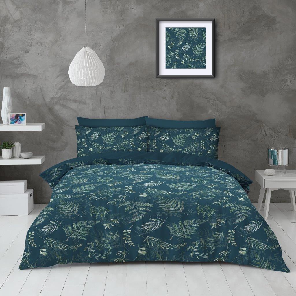 Winter Leaf Printed Duvet Cover Set