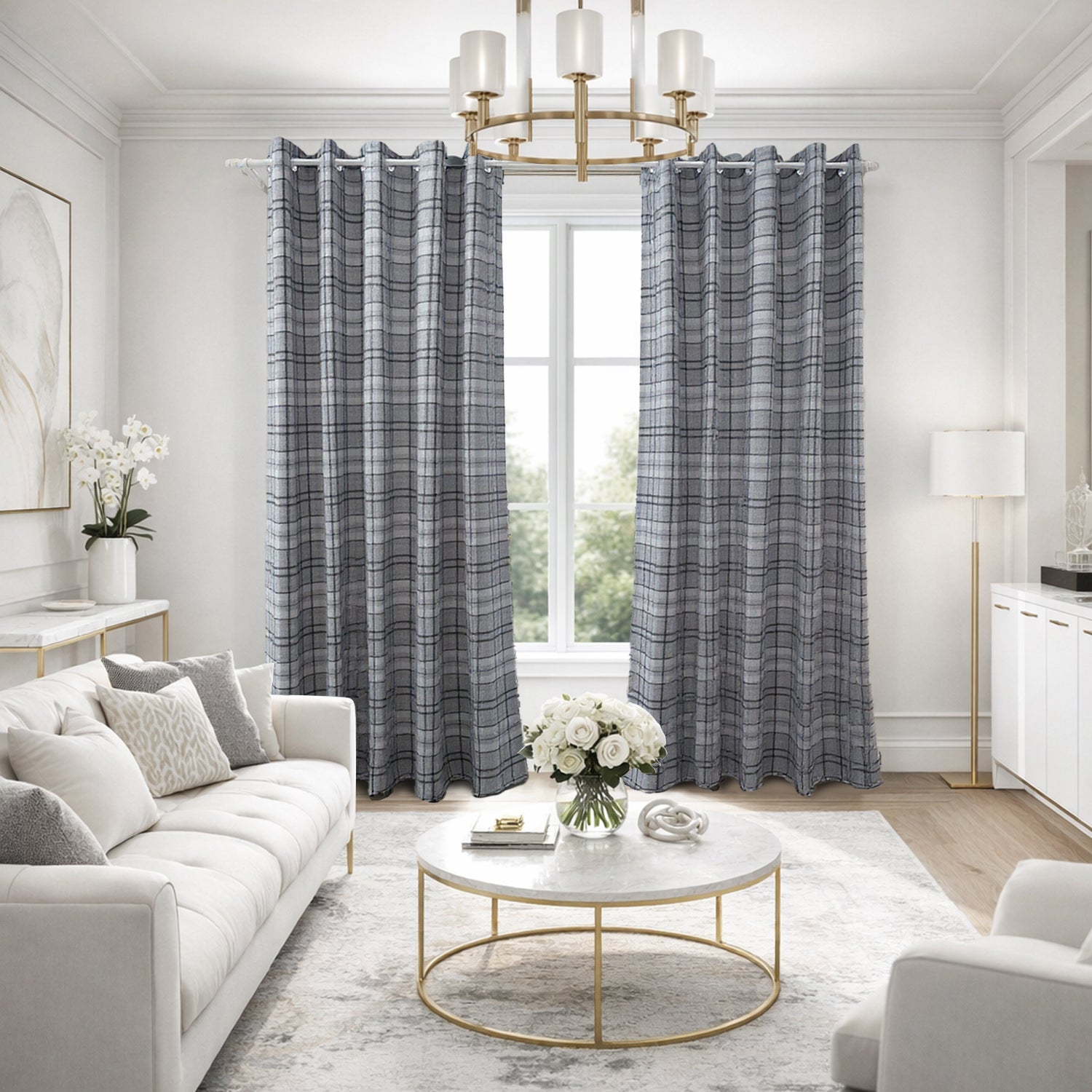 Woven Check Blackout Curtains | 2 Colours
