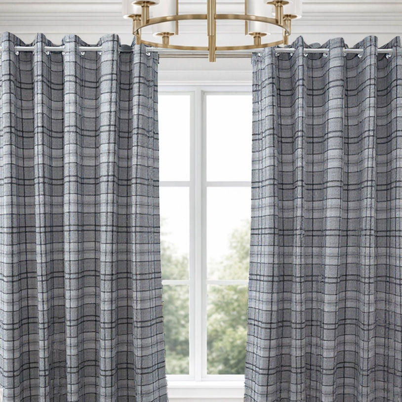 Woven Check Blackout Curtains | 2 Colours