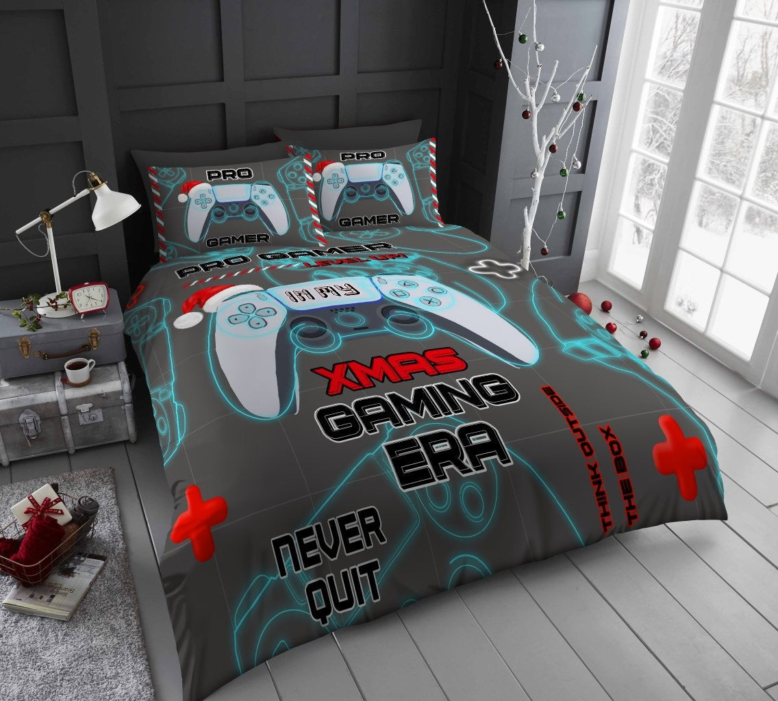 Xmas Pro Gamer Printed Duvet Cover Set