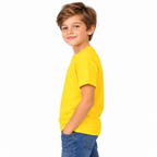 Yellow Boys' Plain T-Shirt side view