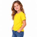 Girls' Plain T-Shirt Yellow