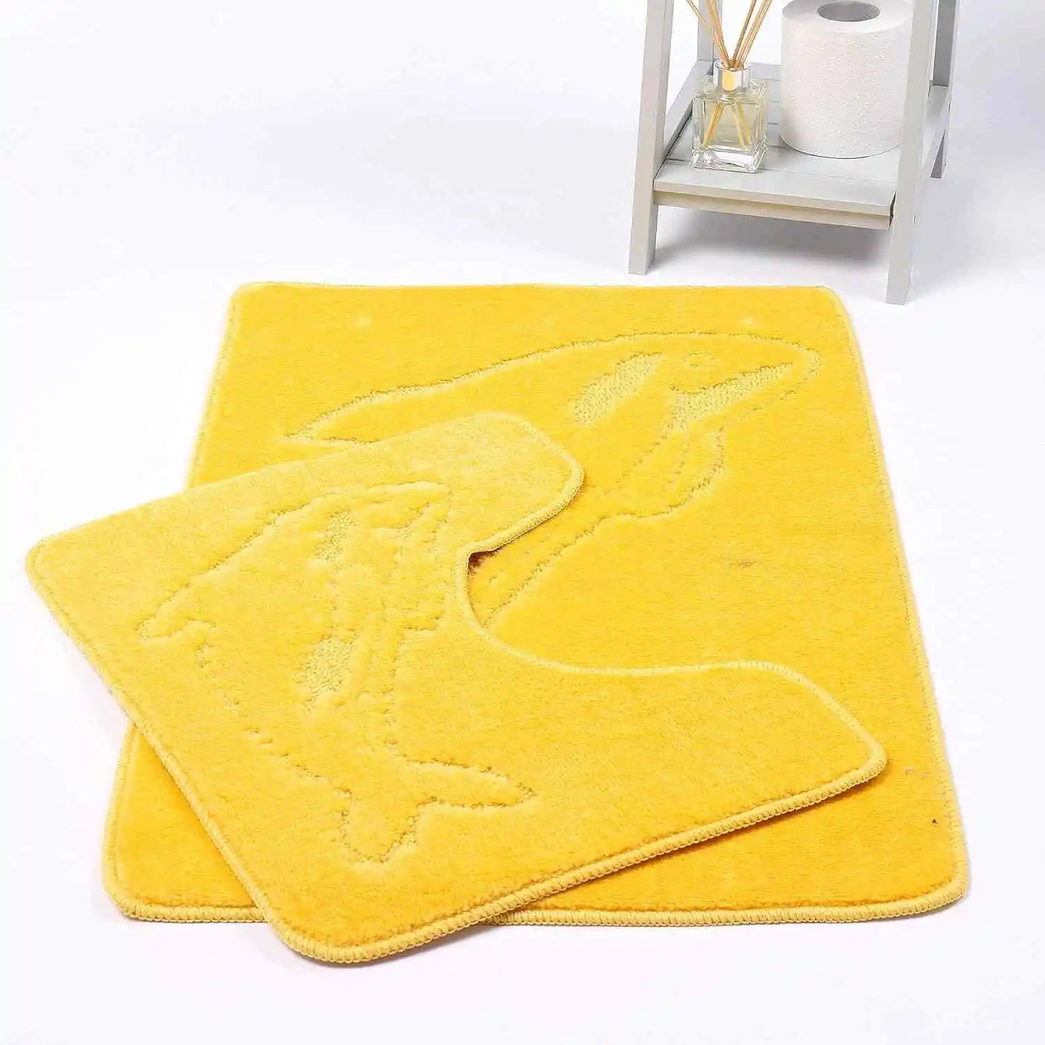 dolphin bath mat set yellow
