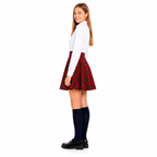 Pack of 2 Girls Tartan Check Pull-On Skater Skirts | Red & Blue