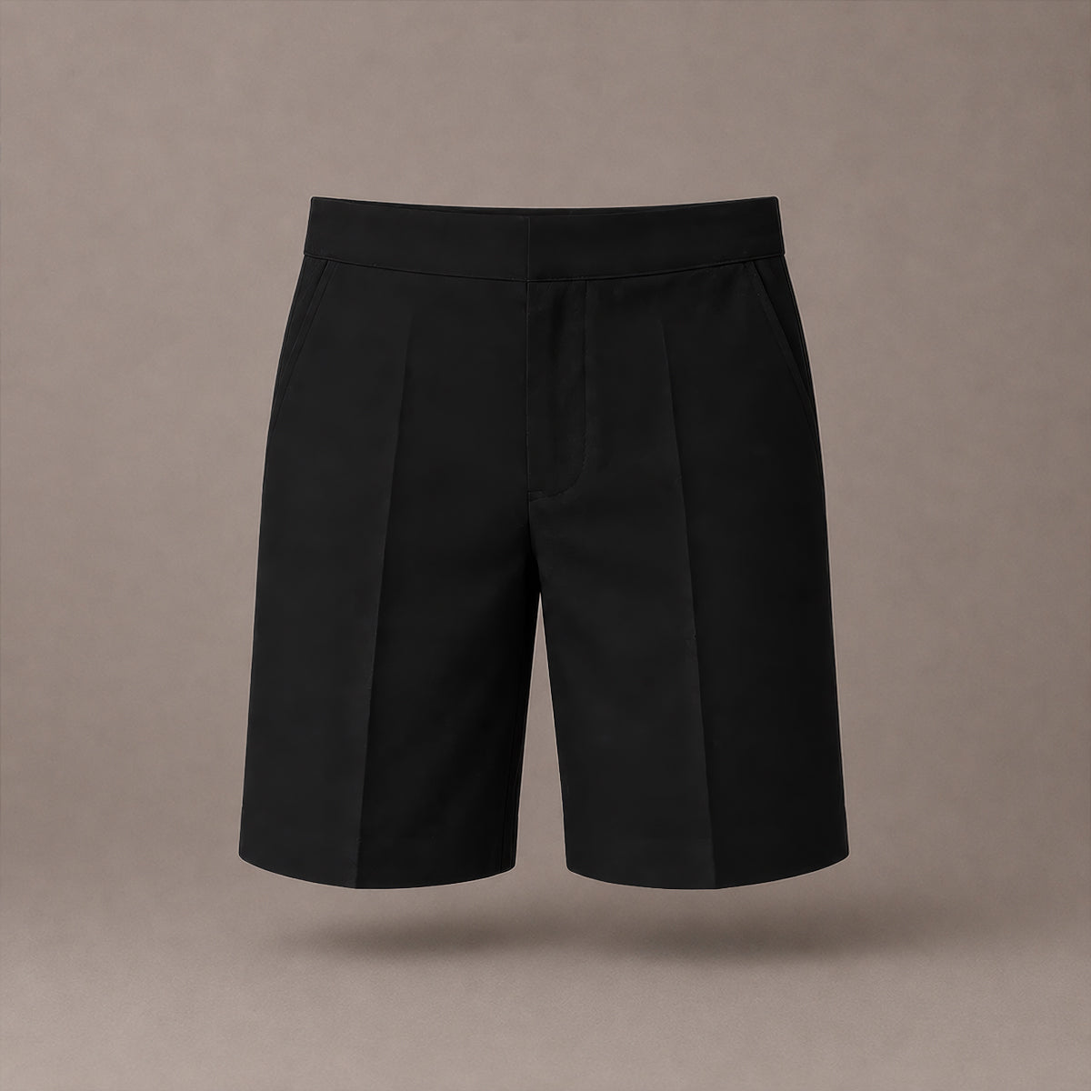 Black Plus Size School Shorts – Half Elasticated Waist with Zip & Clip